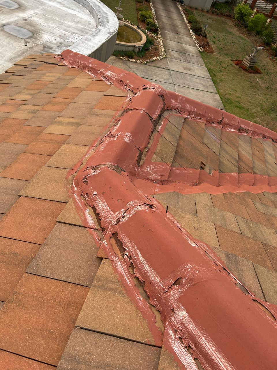 Roof Ridge Waterproofing, Detail view